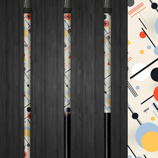 Set of 3 Meta Orbs vinyl golf shaft wraps, showcasing a sleek and futuristic orb pattern on golf clubs for a modern, customized look.