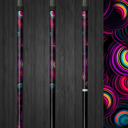 Set of 3 Electric Waves vinyl golf shaft wraps, showcasing a vibrant, wave-inspired pattern on golf clubs for an electrifying, customized look.