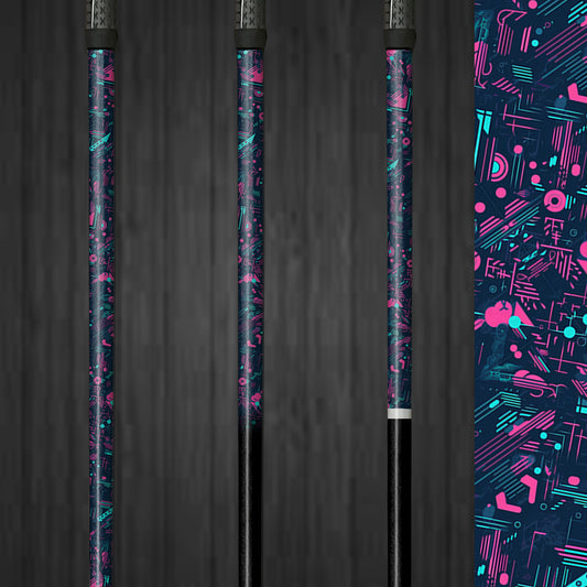 Set of 3 Holo Matrix vinyl golf shaft wraps, highlighting a futuristic holographic grid pattern on golf clubs for a high-tech, customized look.