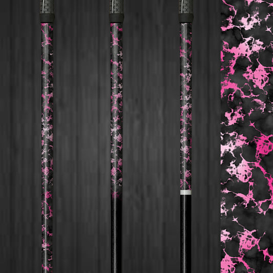 Set of 3 Prism Marble vinyl golf shaft wraps, highlighting a stunning marbled prism pattern on golf clubs for an elegant, customized look